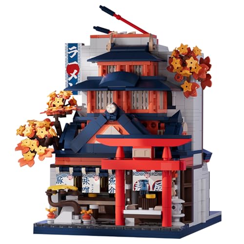 Oichy Bausteine Set, Shop Bausteine Straßenansicht Bausteine Faltbares Bauspielzeug Kreatives Architektur Klemmbausteine Set Geschenk für Kinder und Erwachsene (Ramen-Laden) von Oichy