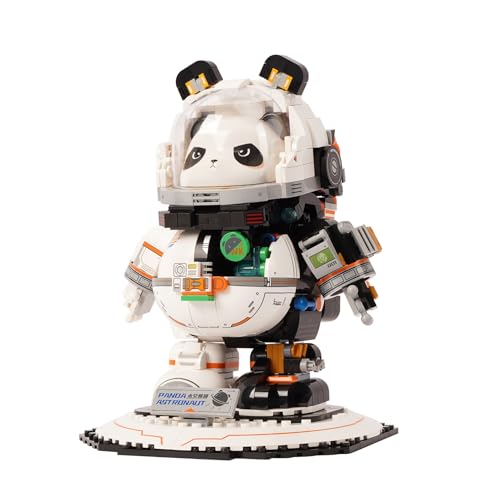 Oichy Bausteine Set Panda-Astronauten-Bausets Technik Space Astronaut Bauspielzeug mit Namensschild Weltraum-Spielzeugsets Kreatives Geschenk für Teenager und Erwachsene von Oichy