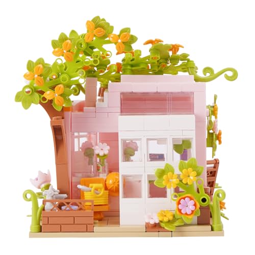 Oichy Florist Bauspielzeug Kreative Stadt Straßenansicht Baustein Sets Sammelbar Modulares Baumhaus Klemmbausteine zur Dekoration (382 Stück) von Oichy