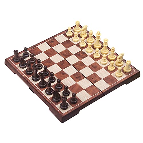 Oikabio Kunststoff Schach Spiel Faltbares Magnetisches GroßEs Brett mit Innenteilen für Aufbewahrung Tragbares Brett Spiel Schach Figuren Satz von Oikabio