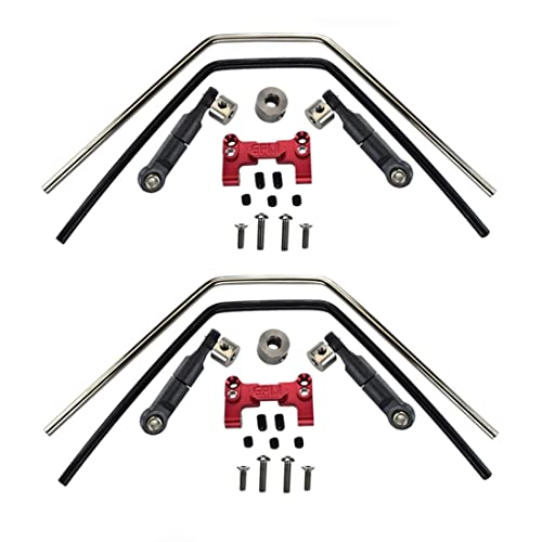 Oikabio Stabilisator-Set Aus Metall Vorne und Hinten für 1/8 Sledge RC-Auto-Upgrade-Teile, Ersatzteile, Rot von Oikabio