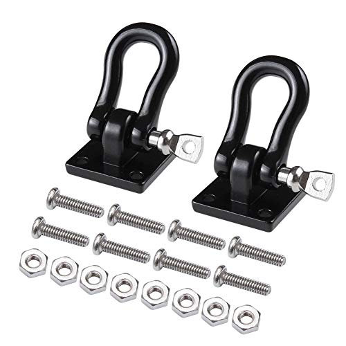 Oikufidu 2Pcs AnhäNger Abschleppschnalle Abschlepphaken Metall KletteranhäNger SchäKel für 1/10 RC Car Truck Climbing Car (Schwarz) von Oikufidu