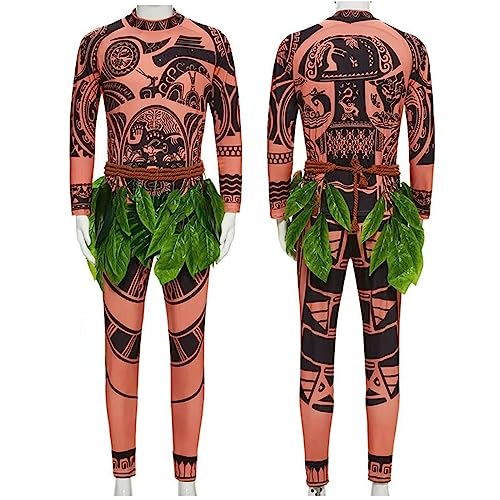 Oispvpes Maui Tattoo-Kostüm, Halloween, Cosplay, Overall für Erwachsene und Herren, Größe 2XL von Oispvpes