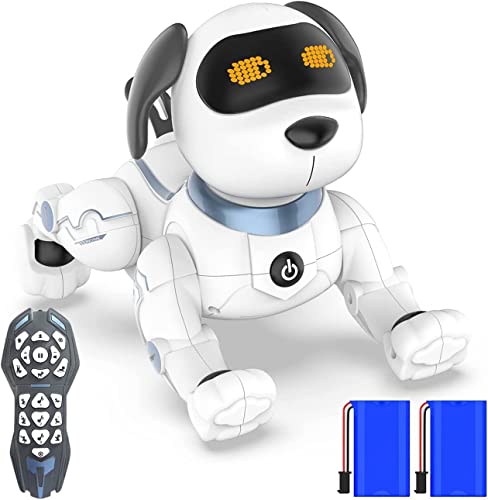 okk Roboter Hund Kinder Ferngesteuerter Spielzeug, RC-Stunthund-Roboterspielzeug mit Singen, Tanzen, Sprechen, Interaktives und Intelligentes Roboterspielzeug Geschenk für Weihnachten Geburtstag von okk