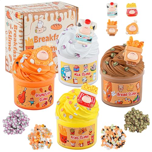 4er-Pack Food Butter Slime, Schleim Set für Mädchen & Jungen 8–12 Jahren, Slime Partygeschenke für Kinder, Sensorisches Spielzeug Schleim für Kinder, Oster Halloween & Weihnachts Geschenke von Okaybee