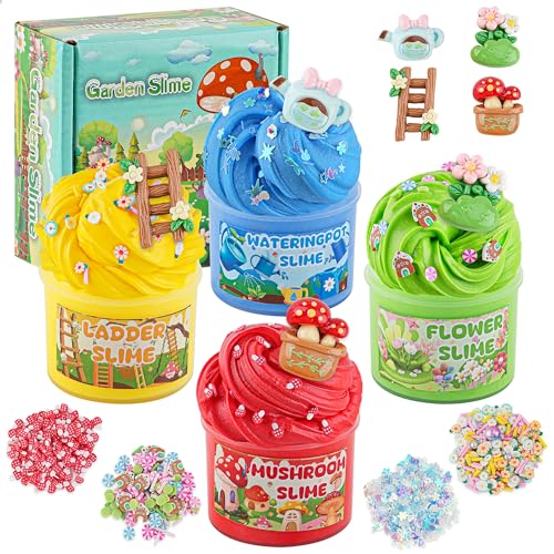 4er-Pack Garden Butter Slime, Schleim Set für Mädchen & Jungen 8–12 Jahren, Slime Partygeschenke für Kinder, Sensorisches Spielzeug Schleim für Kinder, Oster Halloween & Weihnachts Geschenke von Okaybee