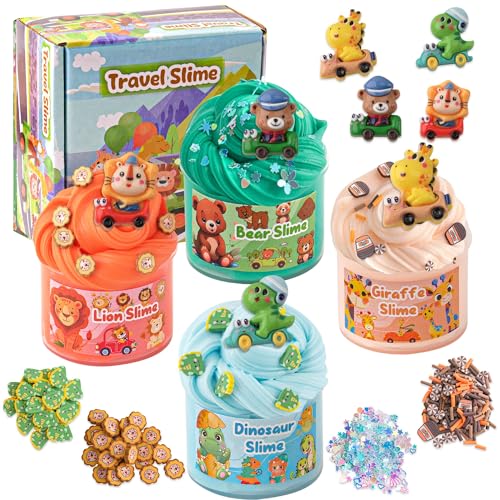 4er-Pack Travel Butter Slime, Schleim Set für Mädchen & Jungen 8–12 Jahren, Slime Partygeschenke für Kinder, Sensorisches Spielzeug Schleim für Kinder, Oster Halloween & Weihnachts Geschenke von Okaybee