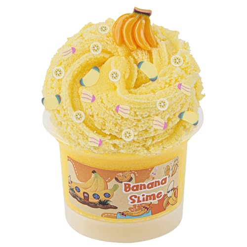 Banana Yellow Cloud Slime, Schleim-Partygeschenke für Mädchen und Jungen im Alter von 8–12 Jahren, Sensorisches Schleim Spielzeug, Weihnachts-, Geburtstags- und Hallowmas-Geschenk für Kinder von Okaybee