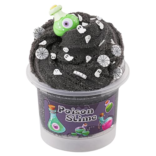 Schwarzer Cloud Slime, Schleim-Partygeschenke für Mädchen und Jungen im Alter von 8–12 Jahren, Sensorisches Schleim Spielzeug, Weihnachts-, Geburtstags- und Hallowmas-Geschenk für Kinder von Okaybee