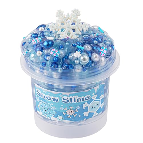 Weiß & Blau Pearl Bead Slime, Clear Slime für Kinder, Schleim-Partygeschenke für Mädchen und Jungen, Sensorisches Schleim Spielzeug, Ostern, Halloween, Weihnachten, Geschenk für Mädchen und Jungen von Okaybee