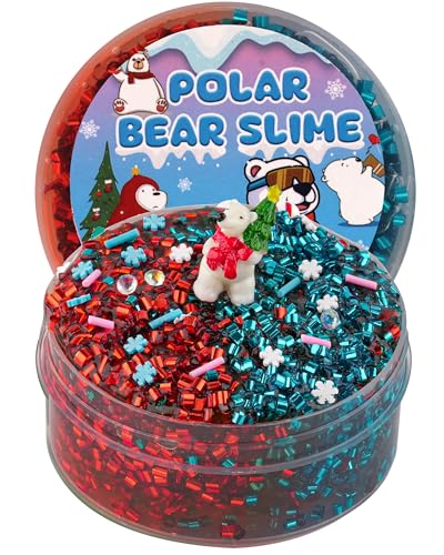 Rot & Blau Bingsu Slime, Crunchy Schleim für Kinder, Slime-Partygeschenke für Mädchen und Jungen im Alter von 8–12 Jahren, Sensorisches Schleim Spielzeug, Weihnachts und Hallowmas Geschenk von Okaybee