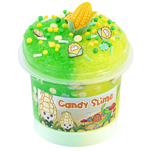 Green & Yellow Crunchy Slime, Nicht Klebender Corn Candy Schleim für Kinder, Sensorisches Slime Spielzeug für Mädchen und Jungen im Alter von 8–12 Jahren, Geburtstag, Ostern, Hallowmas-Geschenk von Okaybee