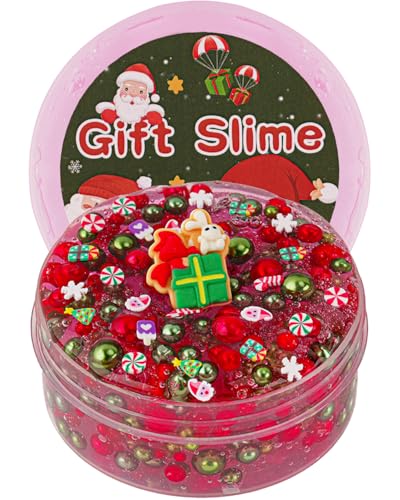 Grün & Rot Pearl Bead Slime, Clear Slime für Kinder, Schleim-Partygeschenke für Mädchen und Jungen, Sensorisches Schleim Spielzeug, Ostern, Halloween, Weihnachten, Geschenk für Mädchen und Jungen von Okaybee