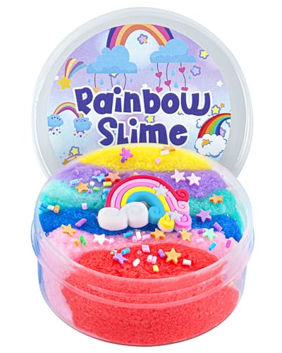 Okaybee Rainbow Cloud Slime, Schleim-Partygeschenke für Mädchen und Jungen im Alter von 8–12 Jahren, Sensorisches Schleim Spielzeug, Weihnachts-, Geburtstags- und Hallowmas-Geschenk für Kinder von Okaybee