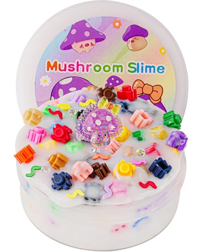 Pilz Regenbogen Block Bead Slime, Clear Slime für Kinder, Schleim-Party Geschenke, Sensorisches Schleim Spielzeug, Ostern, Halloween, Weihnachten, Geschenk für Mädchen und Jungen von Okaybee