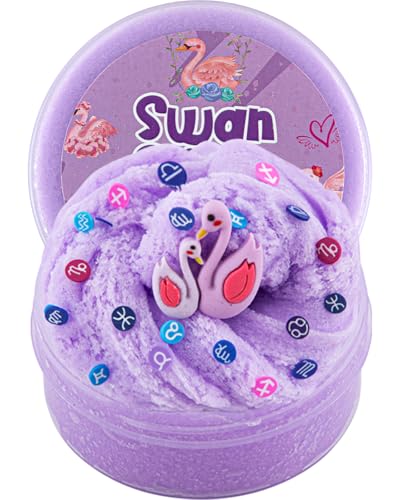 Swan Purple Cloud Slime, Schleim-Partygeschenke für Mädchen und Jungen im Alter von 8–12 Jahren, Sensorisches Schleim Spielzeug, Weihnachts-, Geburtstags- und Hallowmas-Geschenk für Kinder von Okaybee