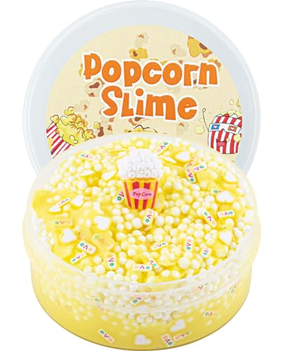 Okaybee Yellow Popcorn Foam Slime, Nicht klebriger Schleim, Slime-Partygeschenke für Kinder, Schleim Sensor Spielzeug, Mädchen und Jungen im Alter von 8–12 Jahren von Okaybee