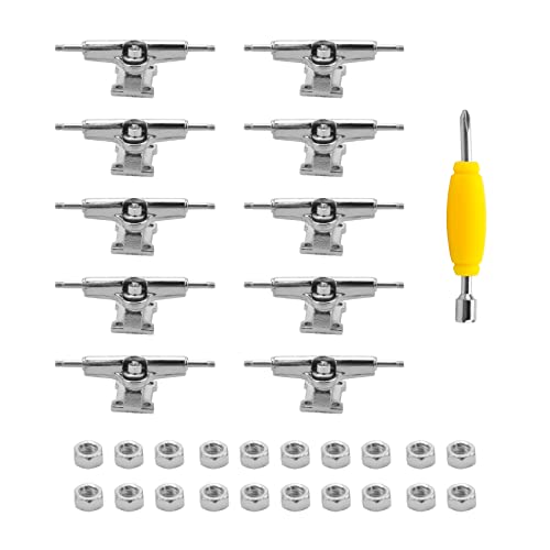 Okeeyseda 10 StüCke 29 Mm Fingerboard Trucks Finger Skateboard Deck mit Muttern mit SchraubenschlüSsel Schraubendreher für Finger Skateboards von Okeeyseda