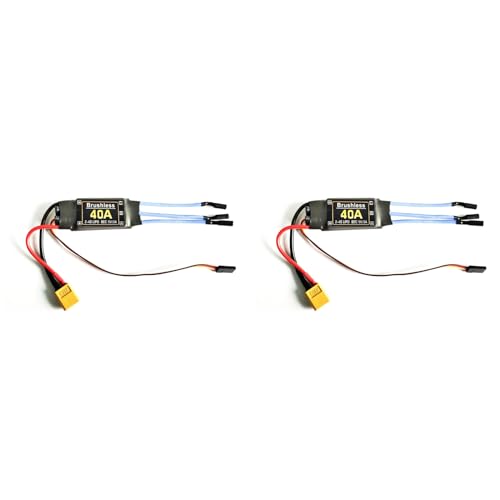 Oladfiop 2X 40A Bürstenloser Regler XT60-Stecker Langlebige RC-Spielzeugkomponenten Zubehör Geschwindigkeitsregler Motor FPV Quadcopter Hubschrauber von Oladfiop