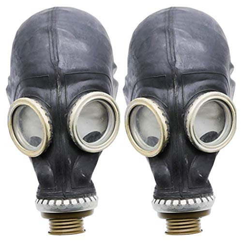 OldShop Gasmaske GP5 Set (2 Pack) - Sowjetische Militär Gasmaske Replica Sammlerstück Set W/Maske - authentischer Look & Verschiedene Größen (Medium, Schwarz) von OldShop