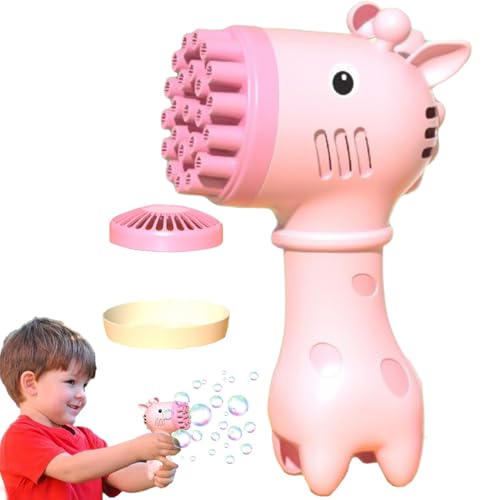 Bubble Macher für Kinder draußen, Outdoor -Bubble Maker,2-in-1 Giraffe Cartoon Bubble Maker | Handspielzeug für Handheld, persönliches Gebläse mit 23 Löchern, Cooles Spielzeug im Freien für von Oldmoom