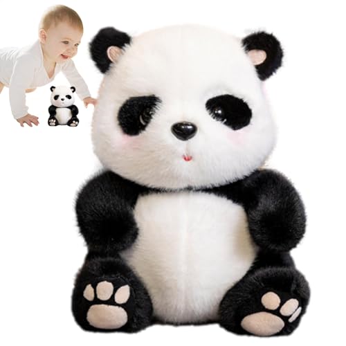 Oldmoom Chinesischer Panda-Plüsch, ausgestopftes Panda-Plüschtier, Schönes Panda-Kissenkissen, Sensorisches Fidget-weiches schwarz-weißes Bärenspielzeug für Souvenir-und Mädchen von Oldmoom