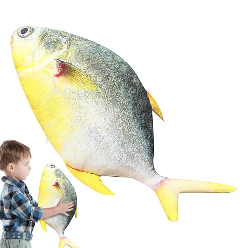 Oldmoom Fisch Stofftier, Fischpuppe,Kuscheltiere Cartoon Plüschpuppe Simulation Fisch - 23,6 Zoll weiche Tierfisch-Plüschtiere, Kinder-Plüschtierkissen für Kinder Erwachsene Mädchen von Oldmoom