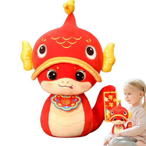 Oldmoom Jahr des Schlangenmaskottchens, Schlangenstofftier | Traditionelle chinesische Schlangen-Stofffigur | Kuscheltier-Schlangenpuppenspielzeug für Tische, Bücherregale, Vitrinen, Betten von Oldmoom