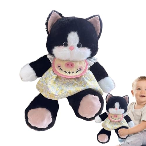 Oldmoom Katzenplüschpuppe,Katzenstoffpuppe - Entzückendes Kissenspielzeug - Tierpuppe, bequemer Schlafbegleiter, Stofftier für Sofa, Stuhl, Heimdekoration von Oldmoom