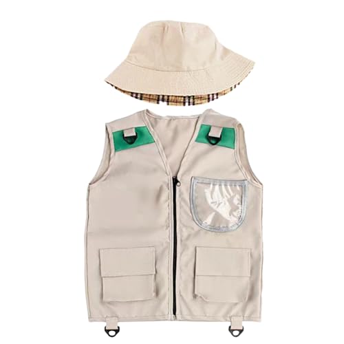 Oldmoom Kinder Angelweste - Expeditionskostüm mit,Kinderbekleidung für Angeln Wandern Safari Schatzsuche Zoo Abenteuer Ranch Oldmoom Kinder Angelweste - Expeditionskostüm mit,Kinderbekleidung für Angeln Wandern Safari Schatzsuche Zoo Abenteuer Ranch von Oldmoom