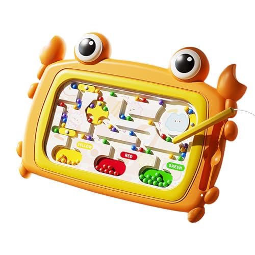 Oldmoom Magnetisches Zeichenbrett, magnetisches Labyrinthbrett für Kinder - Interaktives Krabben-Zeichenbrett - Kreatives Kinderspielzeug für Feinmotorik und Farberkennung von Oldmoom