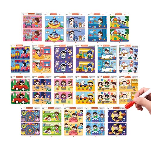 Oldmoom Memory Spiel | Unterschiedliche Karten Finden,Förderspielzeug Pädagogisches Fehlersuche Lernspiel Für Kinder Entwicklung Oldmoom Memory Spiel | Unterschiedliche Karten Finden,Förderspielzeug Pädagogisches Fehlersuche Lernspiel Für Kinder Entwicklung von Oldmoom