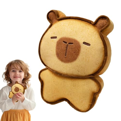 Oldmoom Netter Toast Plüsch, Backgefüllte Tier - Schöne Toast Cat Plush Capybara Puppe | Traurige/glückliche Ausdruck Puppenkissen Anhänger Raum für Autodekoration von Oldmoom