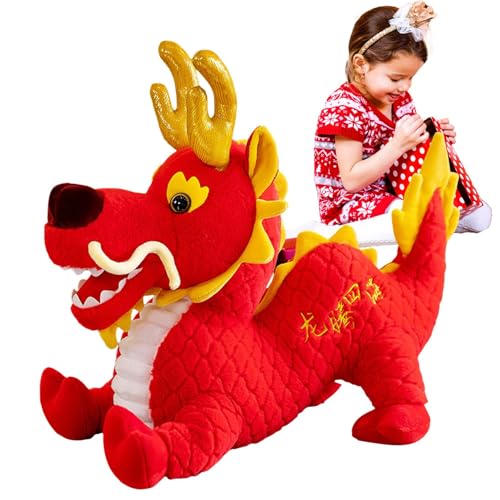 Oldmoom Neujahrsdrache Plüsch | Maskottchen Springender Drache Plüschtier - Maskottchen-Drachen-Plüschtier, Sternzeichen-Plüschfiguren-Spielzeug, chinesische Drachen-Plüschpuppe, von Oldmoom