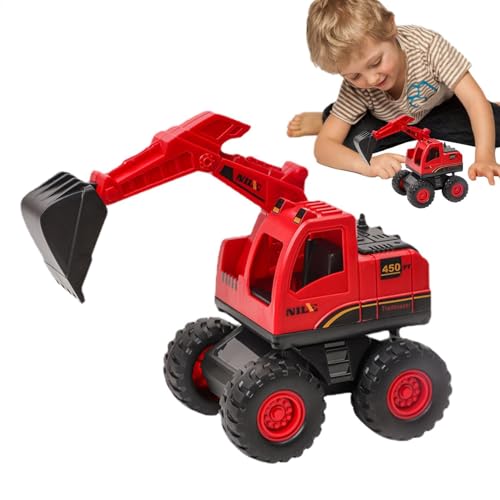 Oldmoom Push and Go Car for Kids, ziehen Sie Bagger Spielzeug zurück | Reibungsantrieb Bagger Truck,Trägheitfahrzeug für Ostereifüllungen, Feinmotorikspielzeug für Kinder ab 3+ Jahren von Oldmoom