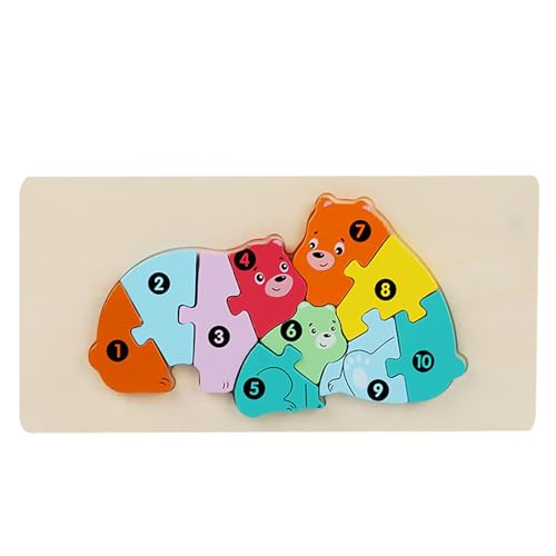 Oldmoom Tierpuzzle für Kleinkinder, Tierzahlen Puzzles | Holzpuzzles für niedliche, bunte Puzzles lernen, Vorschulpuzzle, zum Lernen von Fähigkeiten und zum Lernen von Fähigkeiten und von Oldmoom