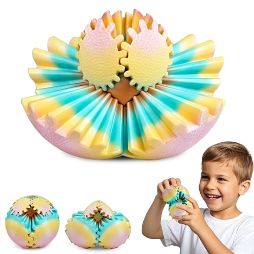 Gear Ball Fidget Spielzeug für Kinder Erwachsene 3D Gedruckt Stressabbau Zahnrad Kugel Büro Weihnachten Ostergeschenke Geburtstagsgeschenke Sensorisches Spielzeug(Morgensonne, 6cm) von Olee Odee