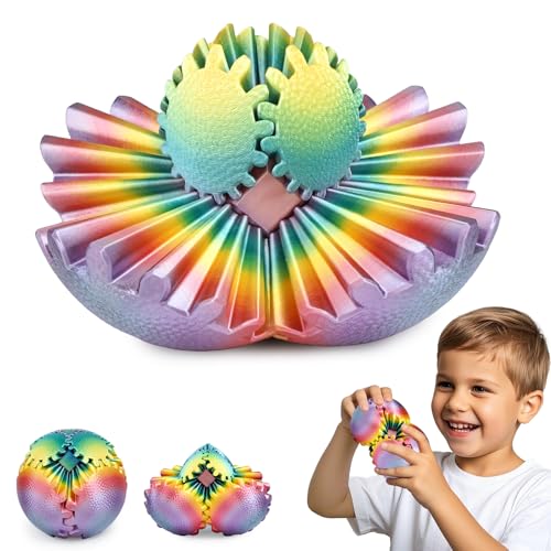 Gear Ball Fidget Spielzeug für Kinder Erwachsene 3D Gedruckt Stressabbau Zahnrad Kugel Büro Weihnachten Ostergeschenke Geburtstagsgeschenke Sensorisches Spielzeug(Sonnenuntergang,6cm) von Olee Odee