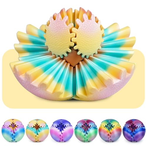 Gear Ball Fidget Spielzeug für Kinder Erwachsene 3D Gedruckt Stressabbau Zahnrad Kugel Büro Weihnachten Ostergeschenke Geburtstagsgeschenke Sensorisches Spielzeug(Sonnenuntergang,8cm) von Olee Odee