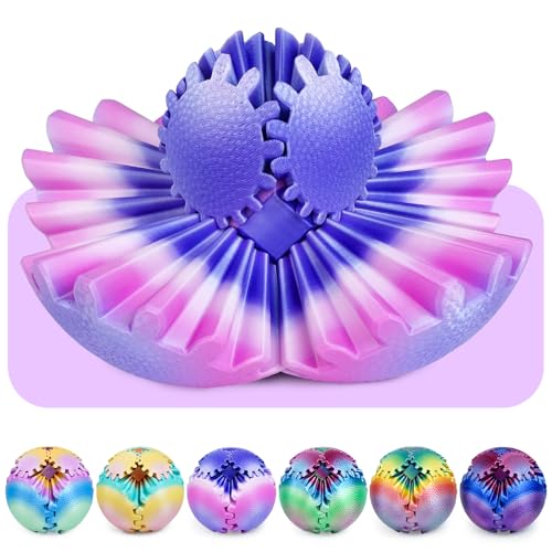 Gear Ball Fidget Spielzeug für Kinder Erwachsene 3D Gedruckt Stressabbau Zahnrad Kugel Büro Weihnachten Ostergeschenke Geburtstagsgeschenke Sensorisches Spielzeug(Sonnenuntergang,8cm) von Olee Odee