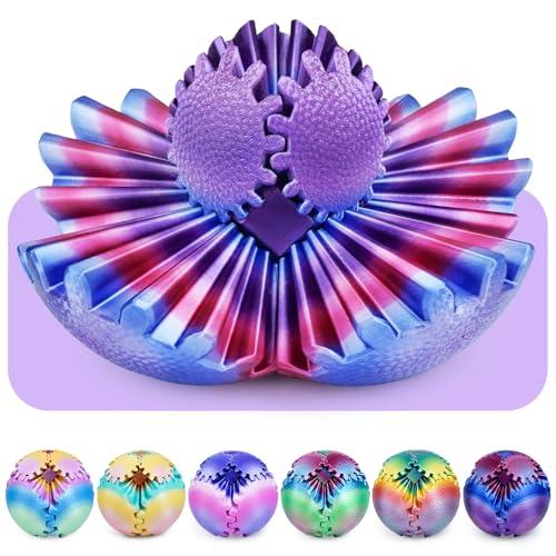 Gear Ball Fidget Spielzeug für Kinder Erwachsene 3D Gedruckt Stressabbau Zahnrad Kugel Büro Weihnachten Ostergeschenke Geburtstagsgeschenke Sensorisches Spielzeug(Sonnenuntergang,8cm) von Olee Odee