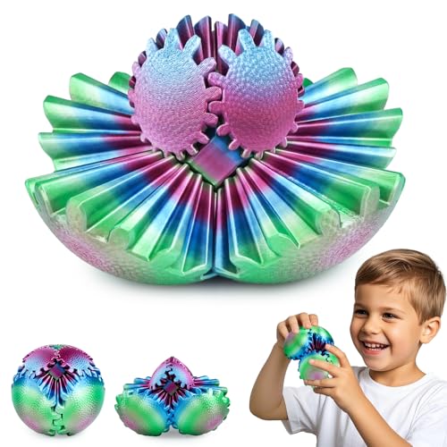 Gear Ball Fidget Spielzeug für Kinder Erwachsene 3D Gedruckt Stressabbau Zahnrad Kugel Büro Weihnachten Ostergeschenke Geburtstagsgeschenke Sensorisches Spielzeug （Meeresblüte，6cm） von Olee Odee