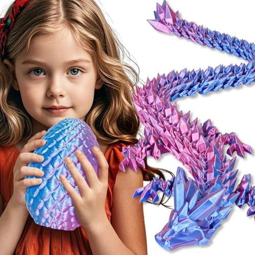 Große Dracheneier 3D-gedruckte Fidget-Spielzeuge für Erwachsene Überraschungsgeschenke für Kinder Freunde Kollegen Geburtstag Halloween Weihnachten Ostern Festgeschenke (Farbverlauf Helllila-Rot) von Olee Odee