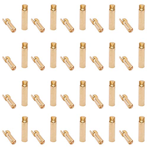 OliRC 20 Paare Kreuz 4.0mm Dicke Gold Kugel Männliche Weibliche Anschluss Banane Stecker Vergoldete für Batterie ESC(C131-20) von OliRC