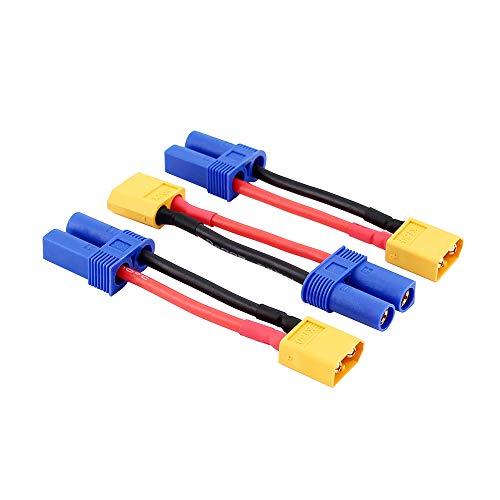 OliRC 3 St. Männlichen XT60 zu Weiblich EC5 Verbinder Adapter für Turnigy 8ight SCT LiPo mit 14awg 5cm Draht(C75-3) von OliRC