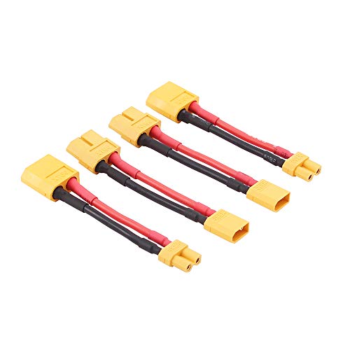 OliRC 4pcs XT30 XT-30 zu XT60 XT-60 Männlicher Weiblichen RC Stecker Adapter mit 16awg 5cm Draht(C84-4) von OliRC