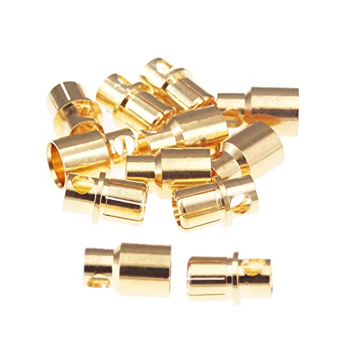 OliRC 6pairs 8.0mm Gold Plated Male and Female Bullet Banana Connectors Plugs for DIY RC Battery ESC Motor(C168-6) von OliRC