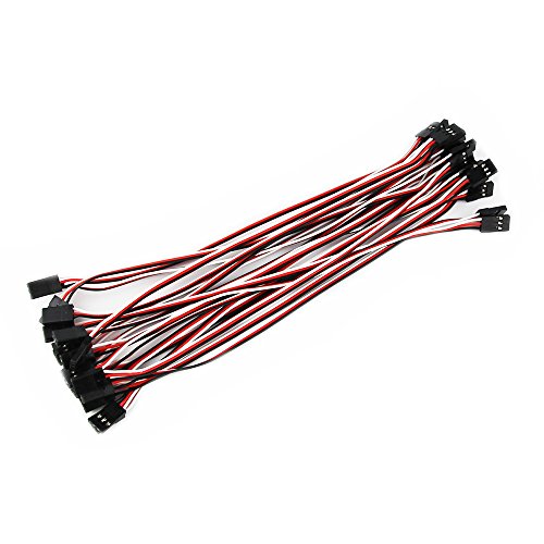 OliYin 20pcs 26awg 7.87in 20cm 200mm Servoverlängerungskabel Futaba JR männlich zu männlich Draht Kabel von OliYin