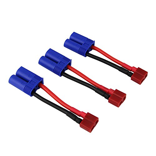 OliYin 3 stücke Männlichen Losi EC5 zu Weiblich Deans T-Stecker Adapter mit 14awg 1,96 Zoll Draht (Packung von 3) von OliYin