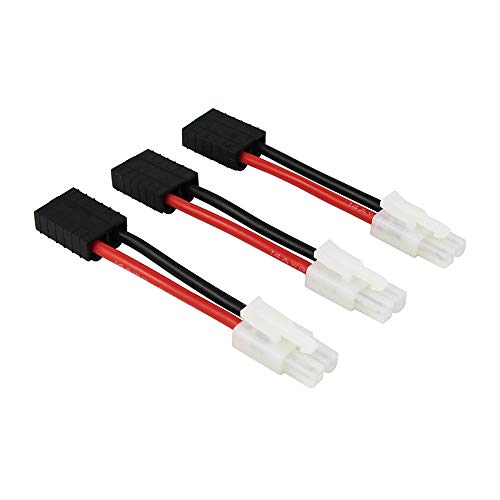 OliYin 3 stücke Compatible for Tamiya Männlichen zu TRX Stecker Weiblich Adapter Kabel 14awg 5cm 1.96in für NiCd NiMH Dynamite(Packung von 3) von OliYin